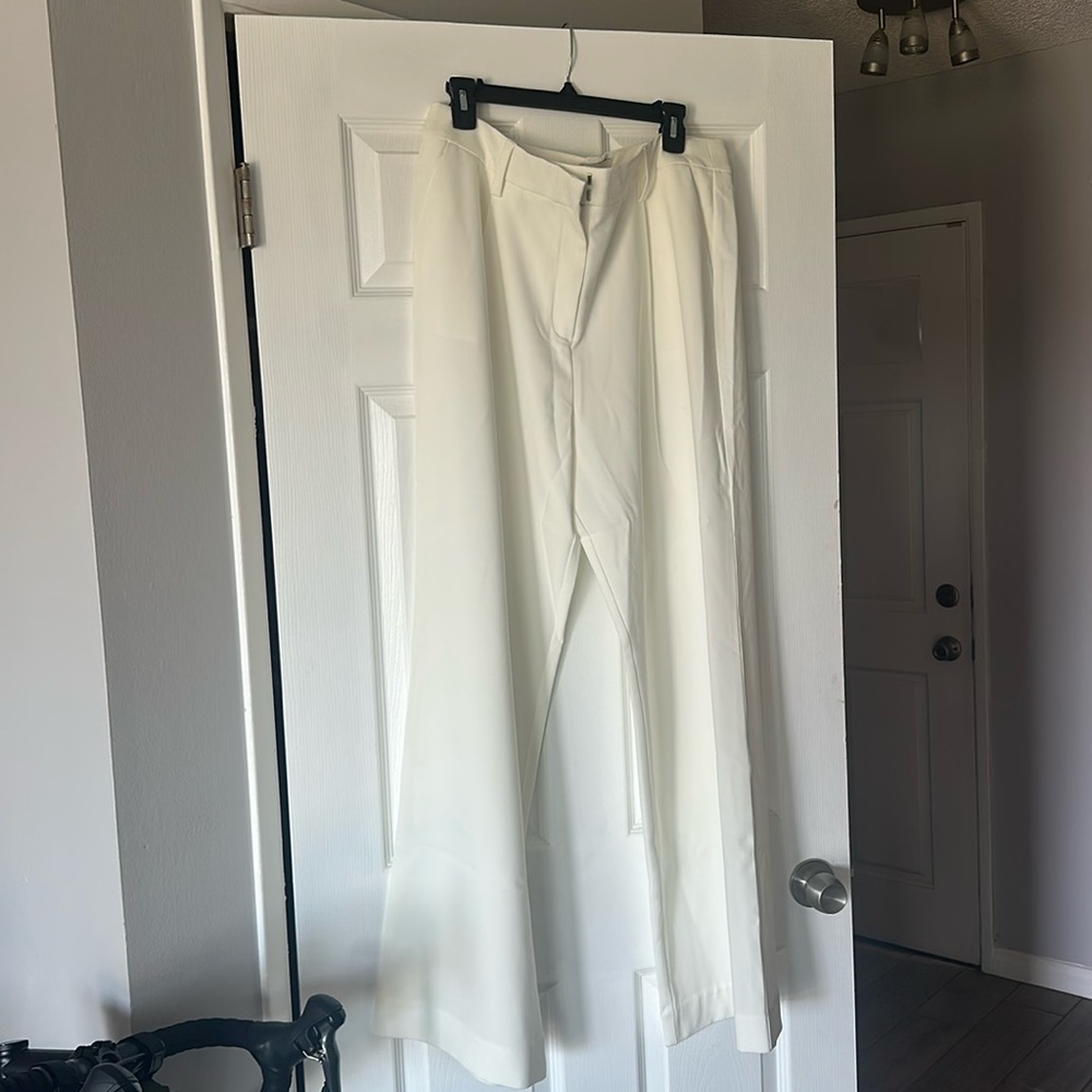 Reformation Alex Mid Rise Pant Ivory - Size 12
